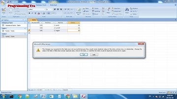 Index Property in MS Access 2007