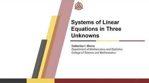 6   Systems of Linear Equations in Three Unknowns
