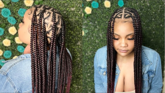 Jumbo knotless braids. This forest green color of @outre_hair is