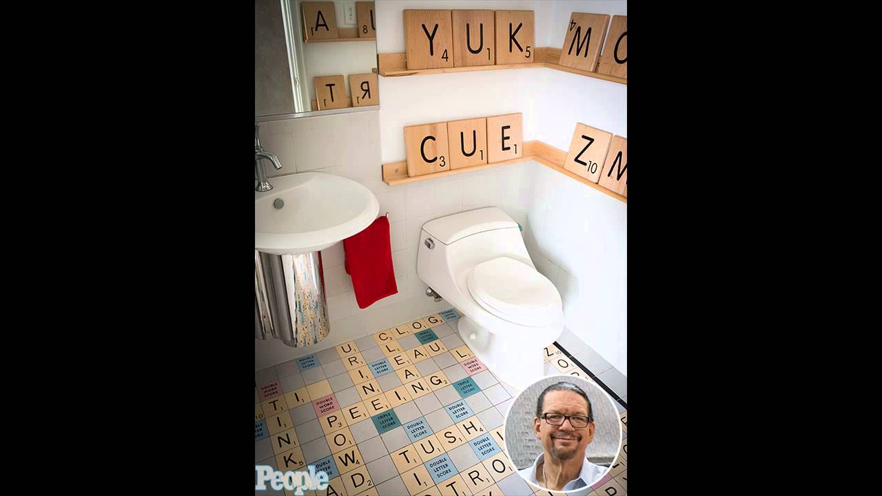 You Have To See The Scrabble Floor In Penn Jillette S Bathroom You Have To See The Scrabble Floor In Penn Jillette S Bathroom Photos