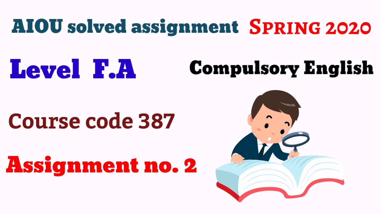 assignment no 1 course code 387