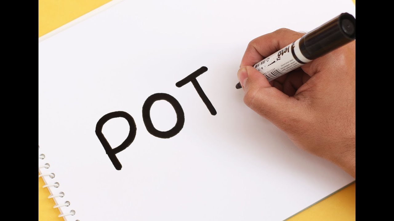 How to turn word POT into a Cartoon FLOWER POT ! Text To Picture art