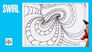 3D illusion SWIRL doodle art : EASY and RELAXING