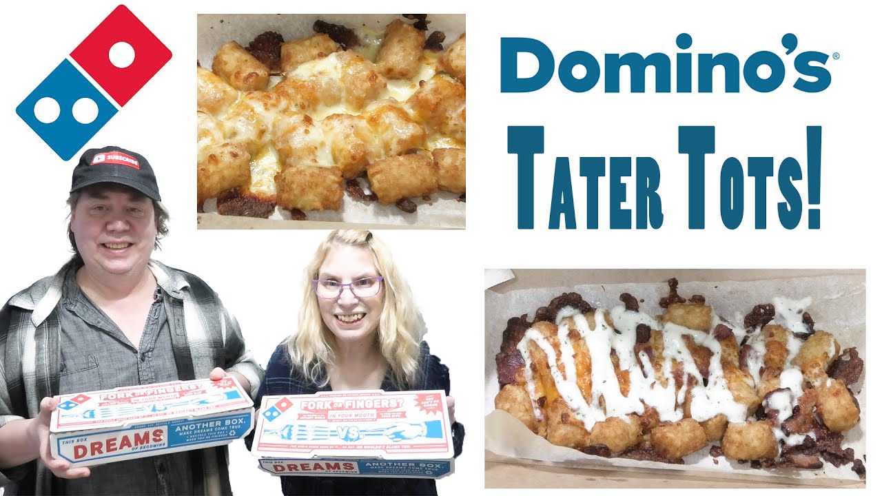 Domino's NEW Loaded Tots REAL REVIEW! Cheddar Bacon + Melty 3Cheese