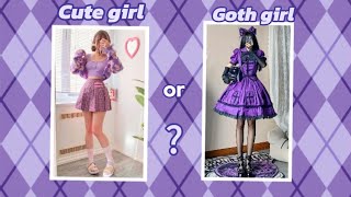 ✨Are you a Goth girl or Cute girl (Choose one challenge)//💜💜all purple💜💜//