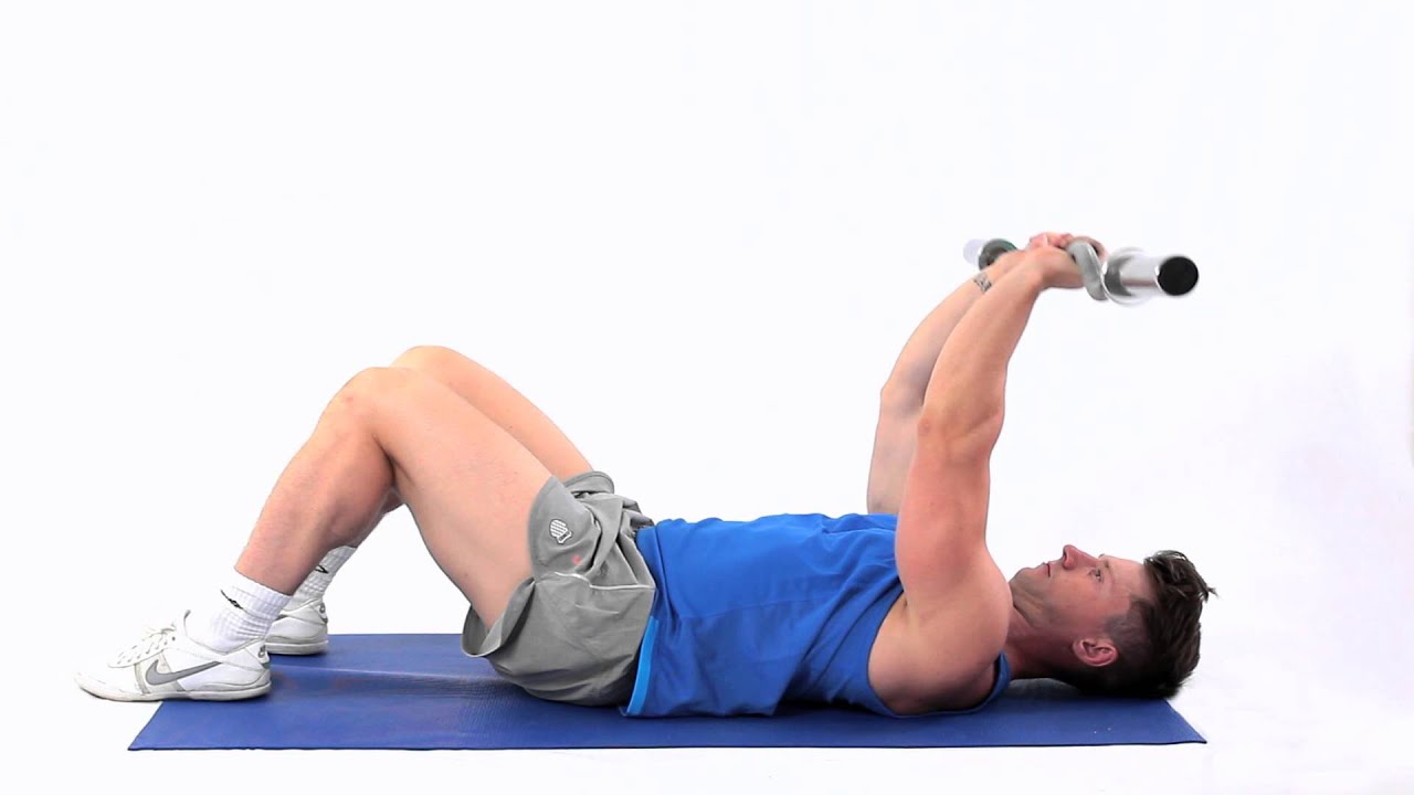 How to do a lying triceps curl with a barbell - YouTube