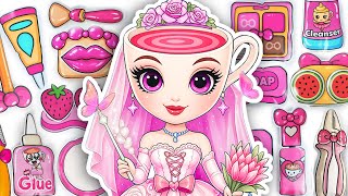 💄Paper DIY💄 ITALIAN BRAINROT Ballerina Cappuccina Wedding Skincare & Makeup 👰🏻‍♀️Unboxing ASMR🎀