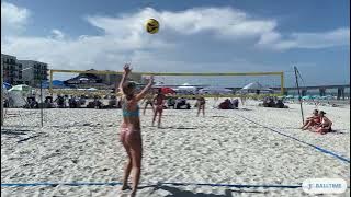 Florida Beaches playing Beach Volleyball First Coast U16 Sarah Mc Donnell / Karsyn Smith  July 21 M6