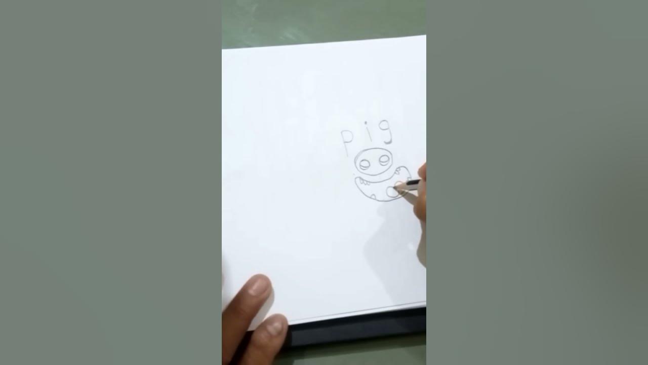 How to Turn Word PIG into a Cartoon PIG shortvideo cartoon drawing 