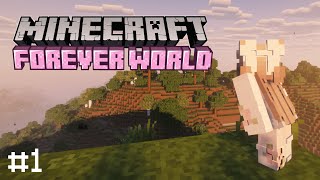 A FRESH start in my NEW FOREVER WORLD ♡ | Minecraft Longplay - Ep 01