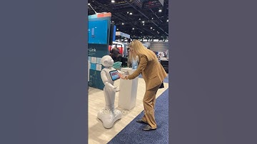 Introducing a robot Pepper with integrated AI and can speak in 15 languages. #robot #AI #automotive