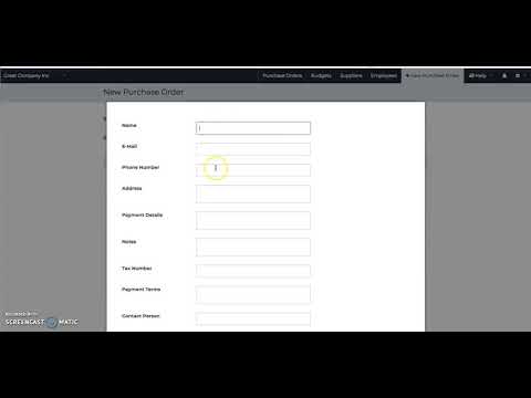 Creating Your Purchase Order Using The Web App Interface Of Your Purchase Order Software