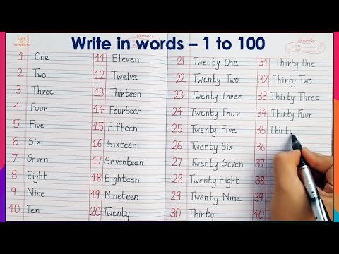 Write Number Names 1 To 100 In Words One To Hundred Spelling In English Write Spelling 1 To 100 Youtube