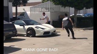 Bts ferrari spray paint prank gone bad! plus a fly by exhaust!