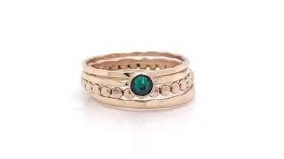 Swarovski Emerald Stacking Ring Set