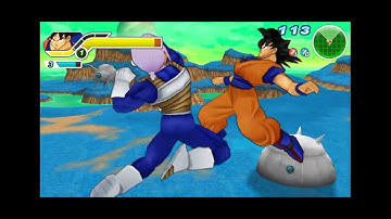 Dragon ball Z Tenkaichi TagTeam Gameplay|Goku VS. Vegeta and Trunks 1v2 best of 3 Both POF