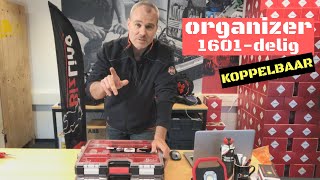 Opbergbox ‘organizer’ samenstelling 1601 delige set pluggen & schroeven