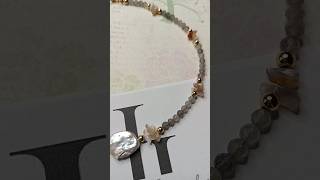 Чокер из натурального камня Лабрадорит и барочного жемчуга #handmade #чокер #украшения #jewelry