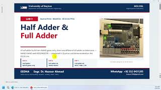 Half Adder & Full Adder Using NAND Gates Only | in Quartus + DE10-Lite (ECE 215L Lab 3)