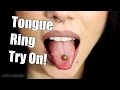 Trying on ALL of my Tongue Rings!