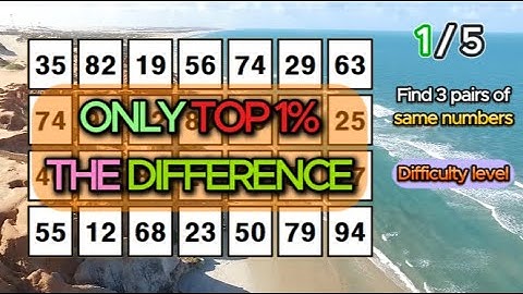 Find at least 1 pair!! Find 3 pairs of identical numbers /Dementia Prevention Quizzes/Tests.89