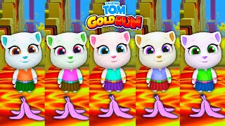 NEON ANGELA FUNNY LAVA AND WATER FAIL WITH MULTI COSTUMES | TALKING TOM GOLD RUN