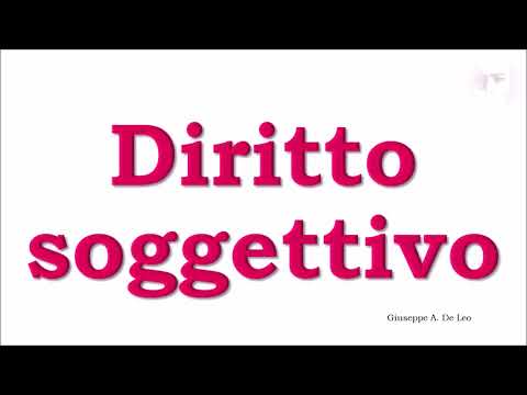 Video: Cosa Sono I Diritti Soggettivi