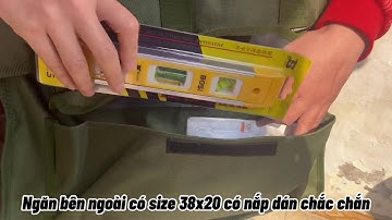 Túi đựng đồ nghề đa năng 6 ngăn size 50x34x17cm chống thấm, đế nhựa, vải bố cao cấp, bền bỉ