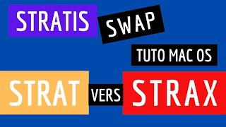 Hors série : TUTO SWAP STRAT vers STRAX sous MAC - breeze, stratis core, strax wallet - 2020