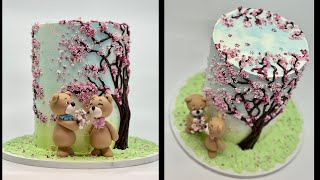 : Cherry Blossom & Bear Cake