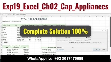 Exp19_Excel_Ch02_Cap_Appliances | exp19 excel ch02 cap appliances  #CapAppliances#Chapter2Appliances
