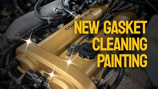 Mazda Miata / MX-5 Valve Cover Gasket Replace (+Cleaning, and painting it Gold!)