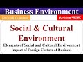 Social and cultural environment elements of social and cultural environment business environment