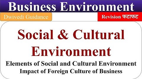 social and cultural environment, elements of social and cultural environment, business environment