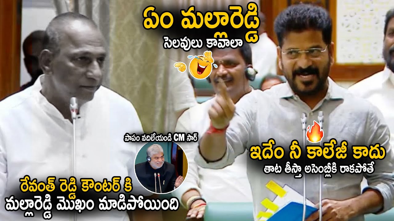 పాపం మల్లారెడ్డి 😂 | CM Revanth Reddy Hilarious Counters On Malla Reddy In Assembly | Sahithi Tv