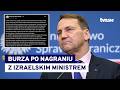 Radosław Sikorski wzywa chargé d'affaires Izraela
