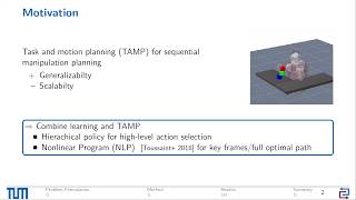 Guided Sequential Manipulation Planning Using a Hierarchical Policy