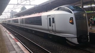 [MHあり！]E259系 Ne-011編成 特急しおさい1号銚子行の送り込み回送がMHを鳴らしながら津田沼駅3番線を通過するシーン
