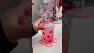 Cute strawberry & hello kitty nails + setup #kawaii #cute #setup