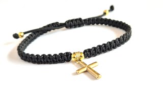 I was asked to make a bracelet with a Gold Cross Pendant - Full Bracelet Tutorial