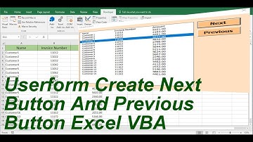 Userform Create next button and previous button Excel VBA