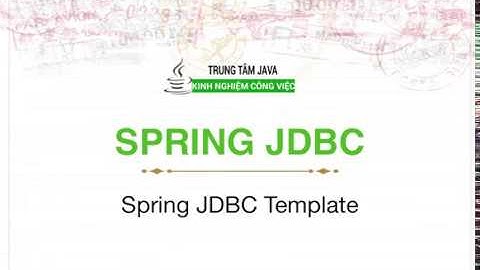 Spring MVC 16 - Spring JDBC Template