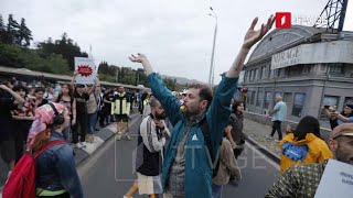 საპროტესტო აქცია გმირთა მოედანზე - შალვა სუმბაძის ჩართვა