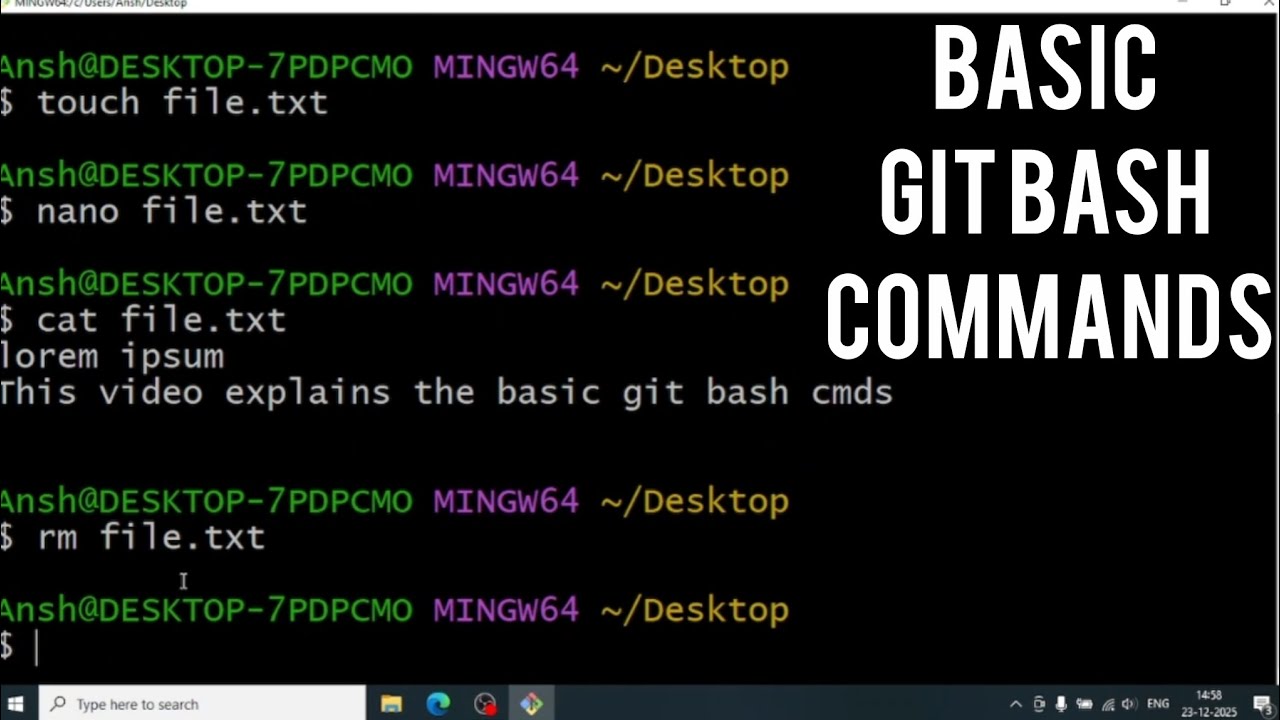 Basic Git Bash Commands || Bash Scripting || Donald Downloads - YouTube