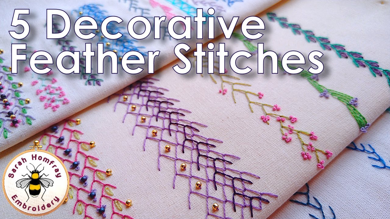 FIVE Decorative variations of Feather Stitch