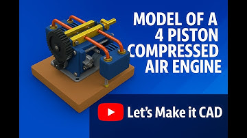 How This 4 Piston Compressed Air Engine Works – Real Model with CAD Animation
