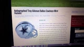 Autographed Troy Aikman Dallas Cowboys Mini Helmet