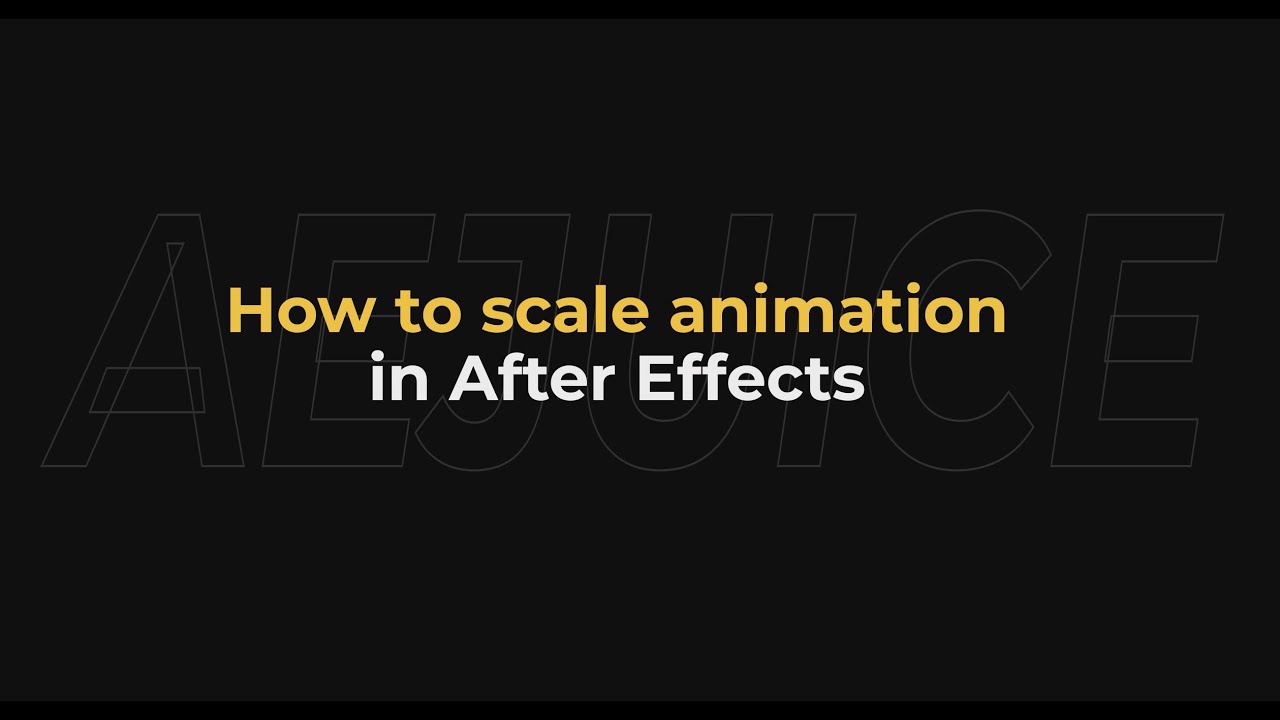 How to Scale Animation in After Effects - AEjuice Tutorials - YouTube