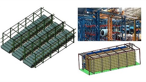 AS/RS Overhead Stacker Cranes Stores-Retrieves Palletized Goods, Coils On Flow Racks