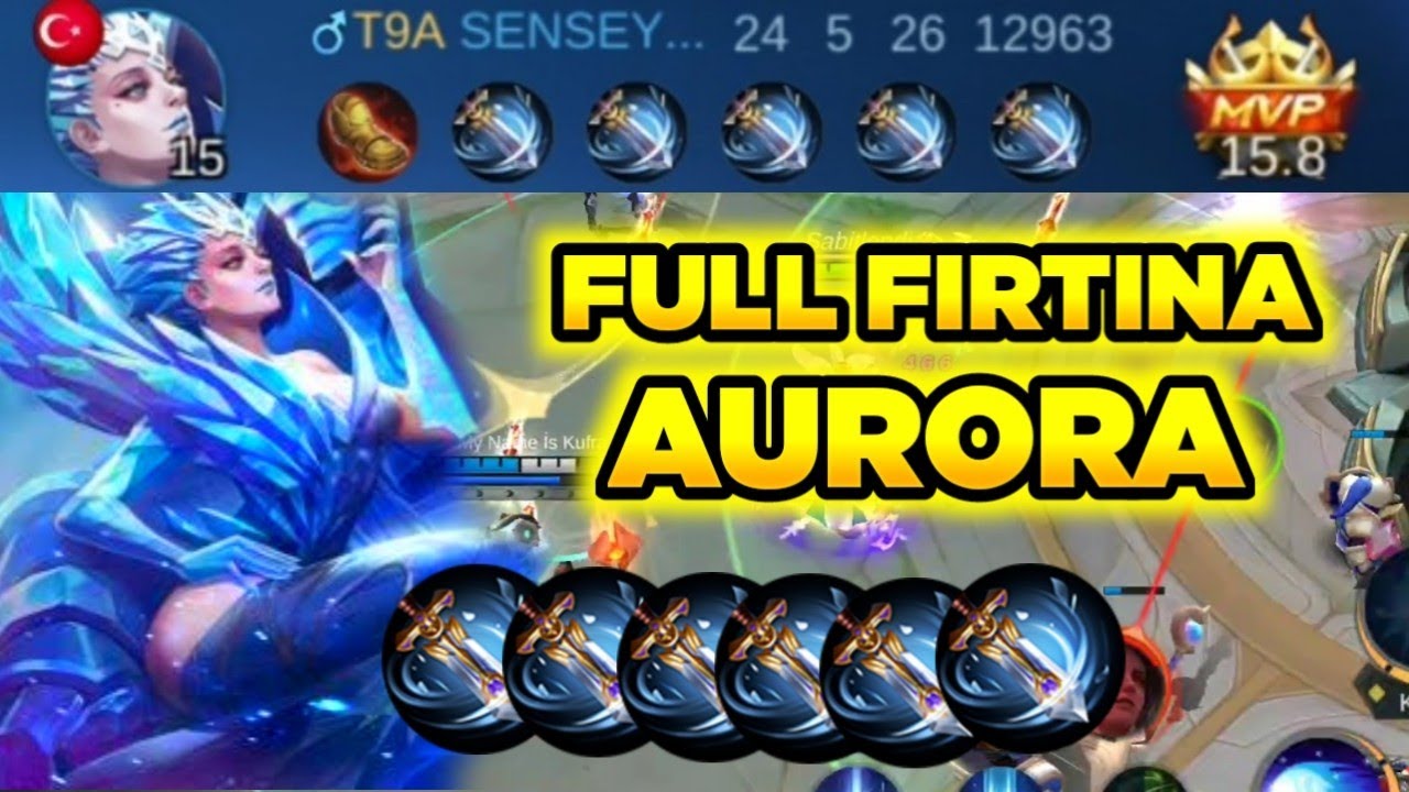 FULL FIRTINA AURORA SINIRSIZ STAN RAKİP HAREKET EDEMİYOR MOBİLE LEGENDS